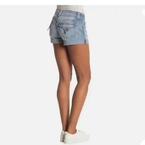 Hudson Ruby Cuffed Light Wash Back Flap Pocket Jean Shorts 29